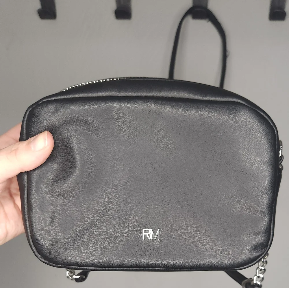 Rebecca Minkoff• Mini quilted studded black crossbody bag. 7.25” x 2.25” x 5.25”